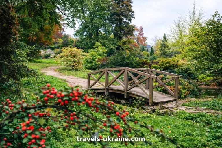Місток через струмок у Кременецькому саду