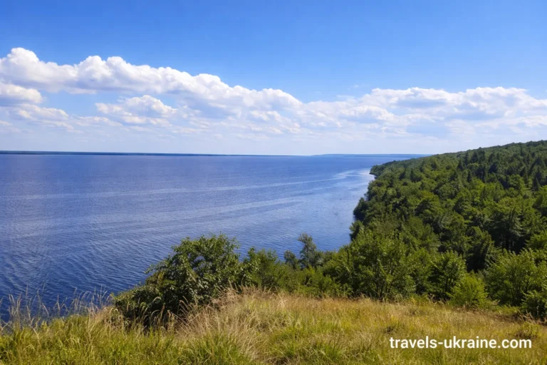 Озеро Бучак серед зелених лісів