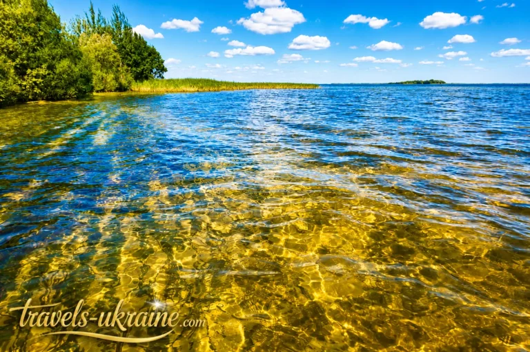 Літнє озеро Світязь під ясним небом