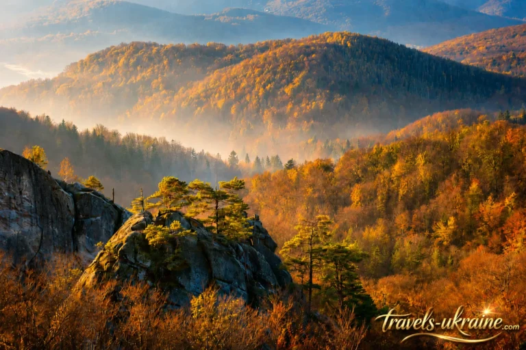 Осінній пейзаж на Скелі Довбуша