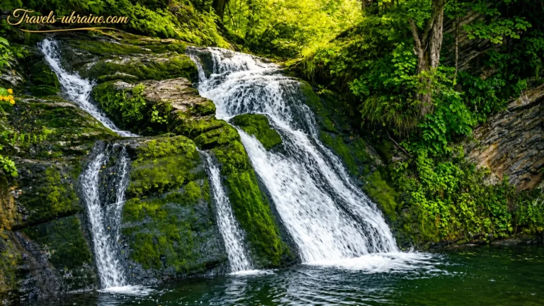 Водоспад Гуркало серед мохових скель