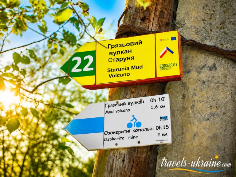 Вказівник до грязьового вулкану Старуня