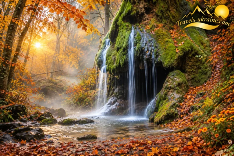 Малієвецький водоспад в осінню пору
