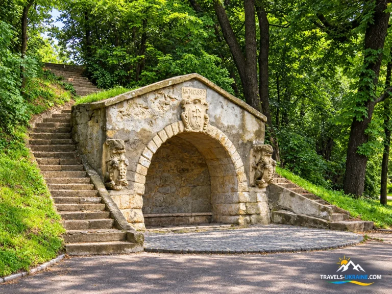 Штучна печера-грот на нижній терасі парку «Високий Замок»